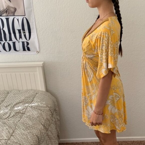 Rare Vintage Sky Mini Dress Size S Braided Leather Bodice Detail - Picture 6 of 6